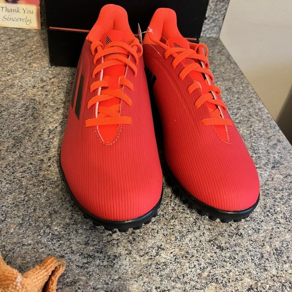 Adidas X Speedflow.4 Turf Soccer Shoes Black Solar Red FY3336 Men Sz 8 / Women 9 - Picture 5 of 11